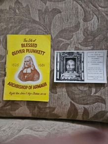 A Real Photograph Postcard Of The Head Of Blessed Oliver Plunket. Circa 1950s Plus 1965 Book The Life If Blessed Iliver Plunket. See Photos For Condition.