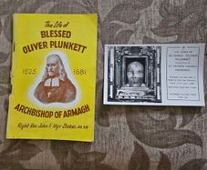 A Real Photograph Postcard Of The Head Of Blessed Oliver Plunket. Circa 1950s Plus 1965 Book The Life If Blessed Iliver Plunket. See Photos For Condition.