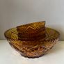 Vintage Amber Pressed Glass Bowls.Price drop Image 2