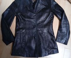 Made In England,  3 button,  Vintage Box Leather jacket ((Like New))