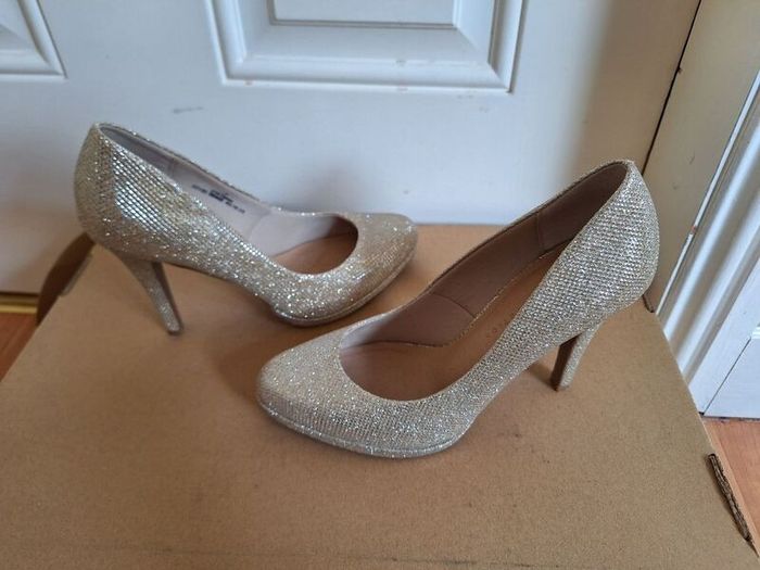 M&S high heels gold size 5