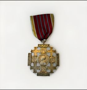 Jerusalem Cross of Honor Pope Leo XIIl to pilgrims silver medal