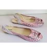 DESTRA Pink Sequin Embellished Peep Toe Slingback Flat Sandals UK3 EU36 BNIB CAN POST Image 8