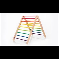 Wooden climbing frame