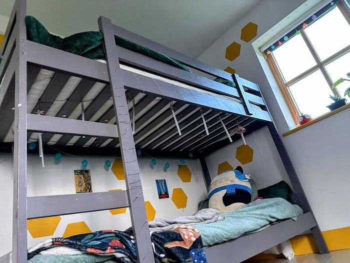IKEA MYDAL Wooden Bunk Bed (Painted Grey)