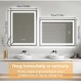 500x700 mm LED Bathroom Mirror with Lights,Bluetooth Dual Speaker,Anti-Fog Image 9
