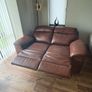Brown Leather Power Recliner 2 Seater Sofa Image 2