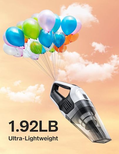 Vacuum Cleaner, Powerful Suction Portable Lightweight Hand Held Vacum Cordless with 25-30Mins Long Runtime Rechargeable Battery Quick Charge for Home Car Carpet Stairs Pet Hair Cleaning