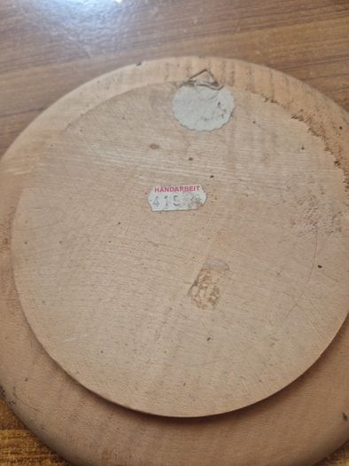 Vintage Wooden Dortmund Hanging Plate | 1960s Hand Painted Wood Burned Plate