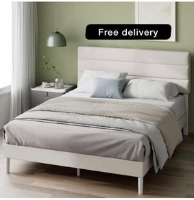 Double Upholstered Bed Frame with Headboard (135 x 190 cm)