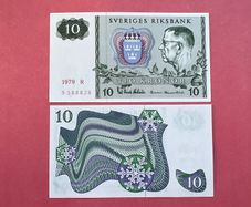 Sweden. 10 Kronor  1979  Pick  51i.  ( Uncirculated )