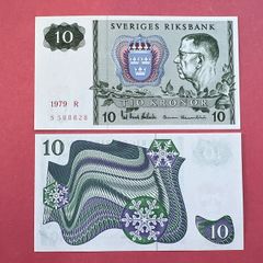 Sweden. 10 Kronor  1979  Pick  51i.  ( Uncirculated )