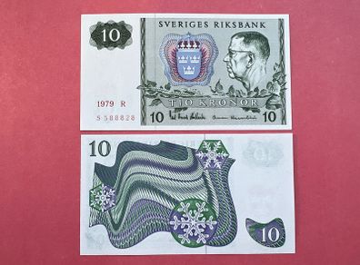 Sweden. 10 Kronor  1979  Pick  51i.  ( Uncirculated )