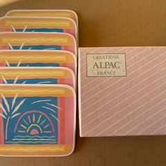 Vintage 1980s Coasters x 6 Creations Alpac France