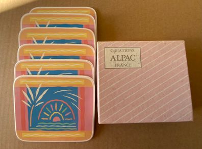 Vintage 1980s Coasters x 6 Creations Alpac France