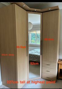 Price drop ###Solid Oak Corner Wardrobe Real Wood