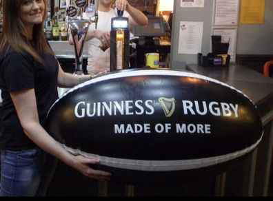 Giant Guinness Made For More Inflatable Rugby Ball 44 inch Long Pub Bar Man Cave