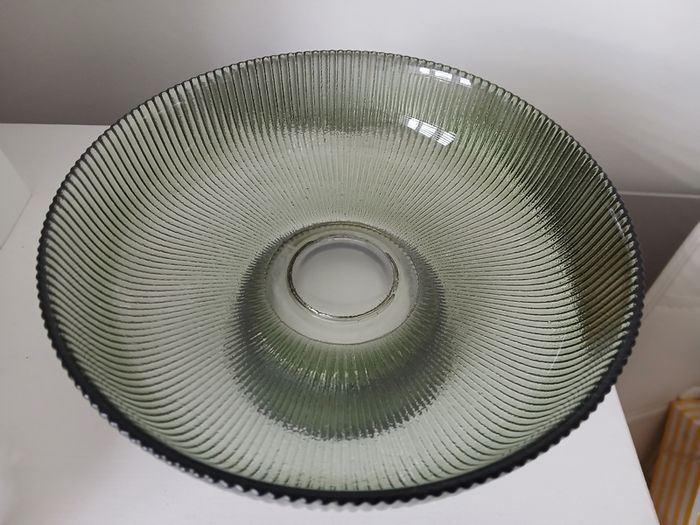 Raised glass dish - suitable for serving food or for flower arrangements