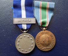 Pair of UN /Euro Medals. Issued to Irish soldiers.Full size.