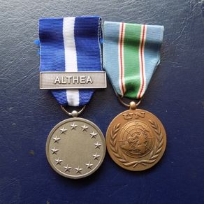 Pair of UN /Euro Medals. Issued to Irish soldiers.Full size.