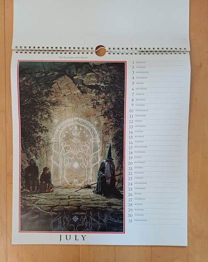 JRR TOLKIEN Six Vintage Calenders