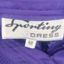 Purple Vintage 80s Sporting Dress high ruffle collar size medium Postage included Image 3