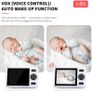 Baby Monitor with camera 3.5 inch HD Screen, Video Baby Monitor with Camera and Audio, Infrared Night Vision, Two Way Talk, VOX Mode, Temperature Monitor, Long Battery Life, Lullaby Image 6