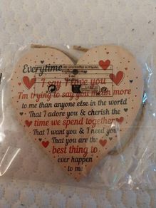 Bnwt love wooden heart