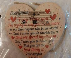 Bnwt love wooden heart