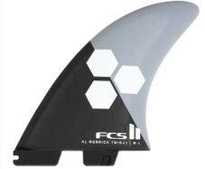FCS II AM Twin +1 Al Merrick Trailer Stabiliser PG Performance Glass Surfboard Fins - Grey Charcoal