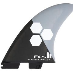 FCS II AM Twin +1 Al Merrick Trailer Stabiliser PG Performance Glass Surfboard Fins - Grey Charcoal