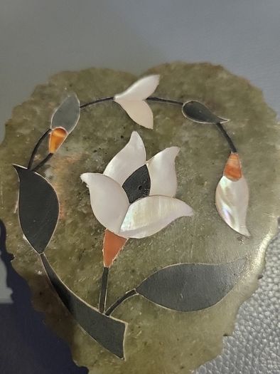 Vintage hand carved trinket box