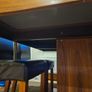 Large designer contemporary dining table and 6 large leather chairs with 2 smaller leather chairs Image 7