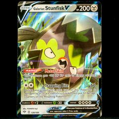 Galarian Stunfisk V 128/189 Double Ultra Rare Darkness Ablaze Pokemon Card