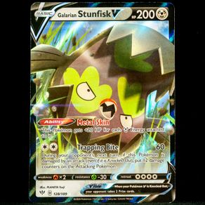 Galarian Stunfisk V 128/189 Double Ultra Rare Darkness Ablaze Pokemon Card