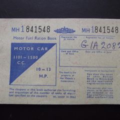 GB Vintage Motor Fuel Ration Book