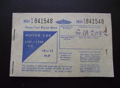 GB Vintage Motor Fuel Ration Book