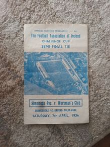 Programme 1956 FAI Cup SF Shamrock Rovers v Workman's Club