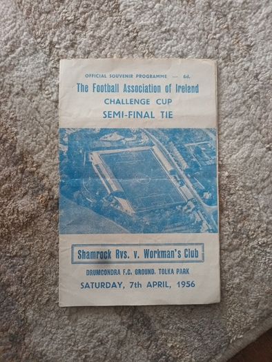 Programme 1956 FAI Cup SF Shamrock Rovers v Workman's Club