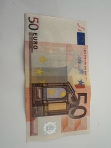 banknote 50 euro 2002 first issue , crispy note