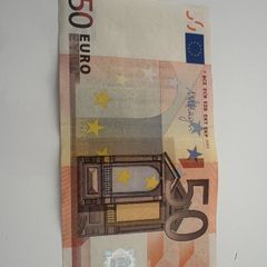 banknote 50 euro 2002 first issue , crispy note
