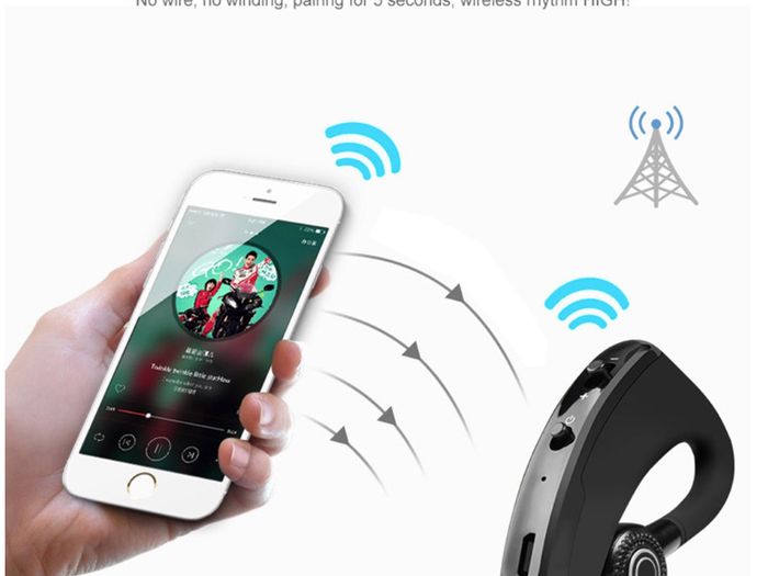 Brand New Handsfree Business Bluetooth Headphone With Mic Voice Control Wireless Earphone Bluetooth Headset For Drive Noise Cancelling.