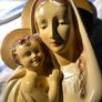 Vintage Italian Style Plaster Madonna & Child Holy Water Font (Sancta Maria Image 3