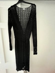 Black Crochet Cardigan
