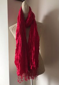 Coral Fringe Wrap scarf new with tags