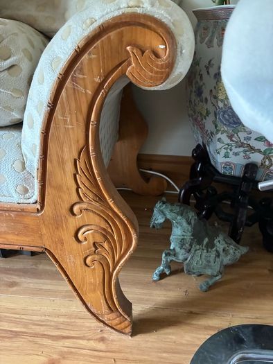Pair of Beautiful Bali Wooden Chaise Lounges Vintage Style