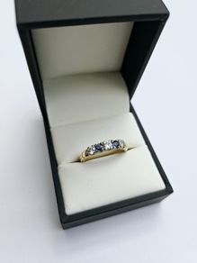 18ct Yellow Gold Sapphire & Diamond Eternity Ring