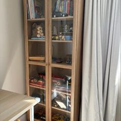 Ikea Billy Oxberg bookcase with glass doors