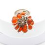 Carnelian Flower Cluster Silver Ring Image 2