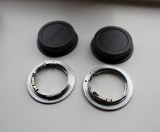 2x Nikon F Lens to Canon EOS (EF/EF-S) Mount Adapters with AF Confirm Chip + Rear Caps